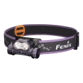 Fenix HM65RTV20PRP - LED Zatemnitvena polnilna naglavna svetilka LED/USB/2xCR123A IP68 1600 lm 300h 3400 mAh črna/vijolična