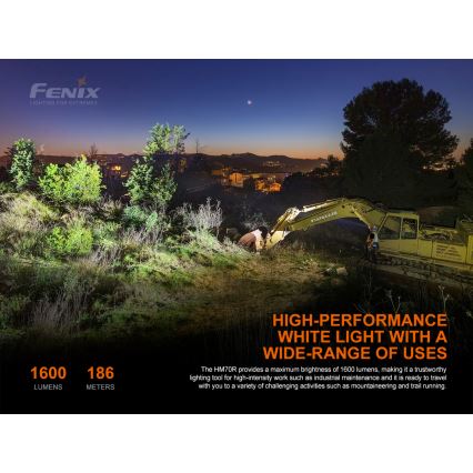 Fenix HM70R - LED Polnilna naglavna svetilka 4xLED/1x21700 IP68 1600 sijajni 800 h 5000 mAh