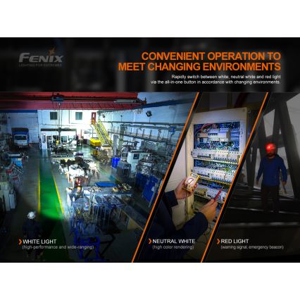 Fenix HM70R - LED Polnilna naglavna svetilka 4xLED/1x21700 IP68 1600 sijajni 800 h 5000 mAh