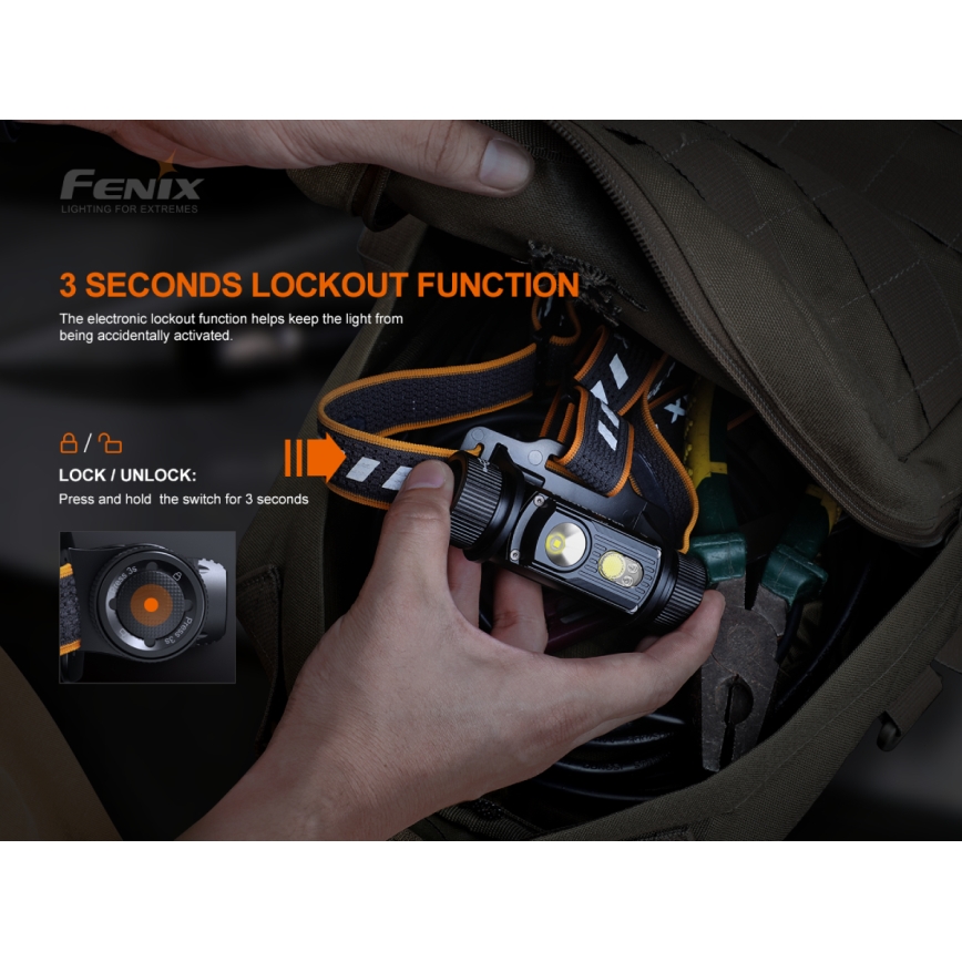 Fenix HM70R - LED Polnilna naglavna svetilka 4xLED/1x21700 IP68 1600 sijajni 800 h 5000 mAh