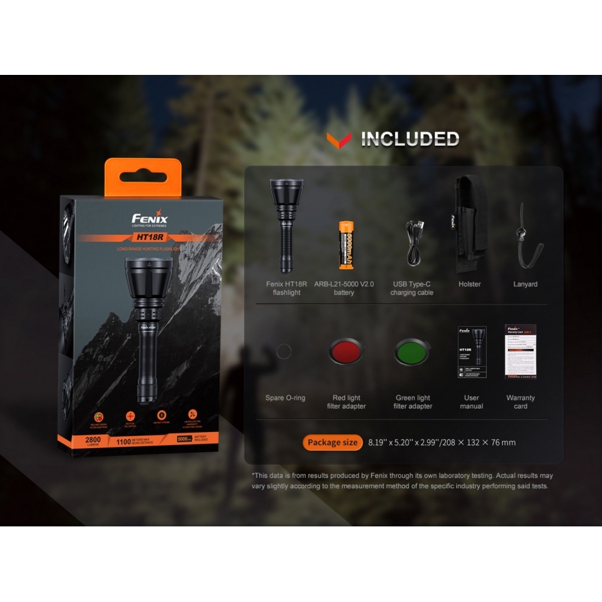 Fenix HT18R - LED Zatemnitvena polnilna svetilka LED/1x21700 IP68 2800 lm 42 h 5000 mAh
