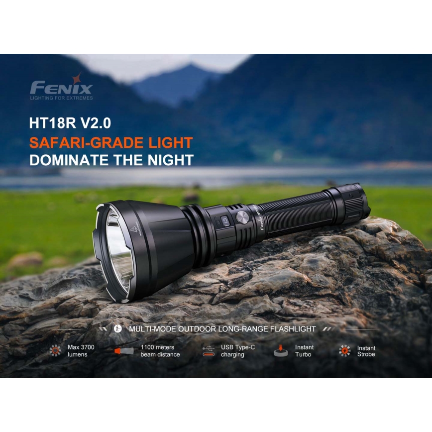 Fenix HT18RV20 - zatemljiva polnilna LED-svetilka LED/USB 6000 mAh IP68 3700 lm 87 h črna
