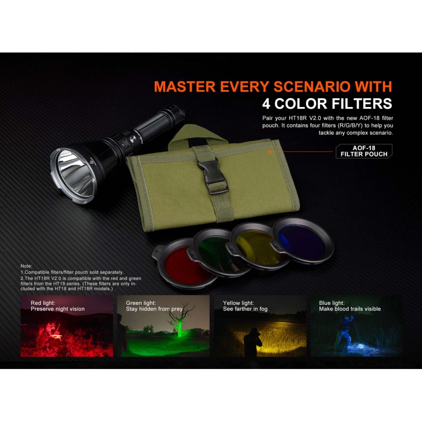 Fenix HT18RV20 - zatemljiva polnilna LED-svetilka LED/USB 6000 mAh IP68 3700 lm 87 h črna