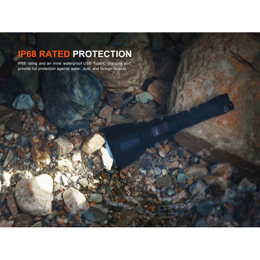 Fenix HT18RV20 - zatemljiva polnilna LED-svetilka LED/USB 6000 mAh IP68 3700 lm 87 h črna