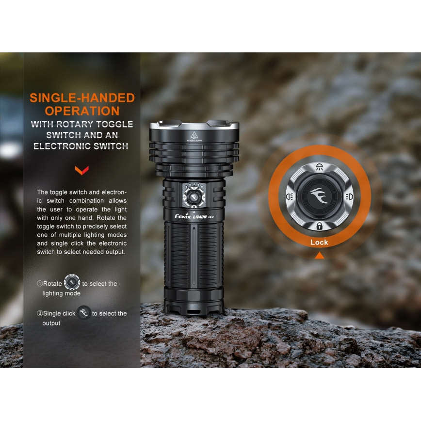 Fenix LR40RV20 - LED Polnilna baterijska svetilka LED/USB IP68 15000 sijajni 177 h 5000 mAh
