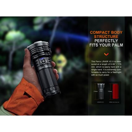 Fenix LR40RV20 - LED Polnilna baterijska svetilka LED/USB IP68 15000 sijajni 177 h 5000 mAh