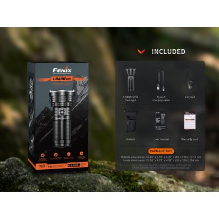 Fenix LR40RV20 - LED Polnilna baterijska svetilka LED/USB IP68 15000 sijajni 177 h 5000 mAh