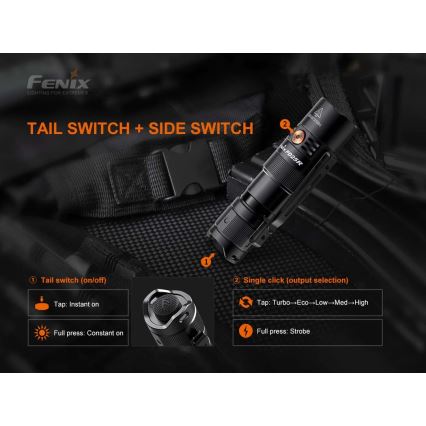 Fenix PD25R - LED Polnilna baterijska svetilka LED/USB/1xCR123A IP68 800 lm 70 h 700 mAh