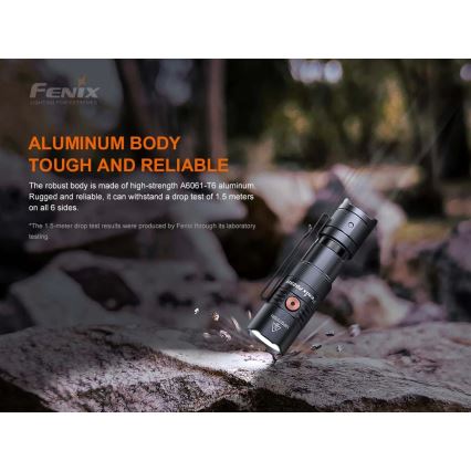 Fenix PD25R - LED Polnilna baterijska svetilka LED/USB/1xCR123A IP68 800 lm 70 h 700 mAh