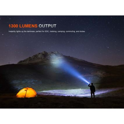 Fenix PD26RACE - zatemnljiva polnilna LED-svetilka LED/USB 1600 mAh IP68 1300 lm 556 h črna