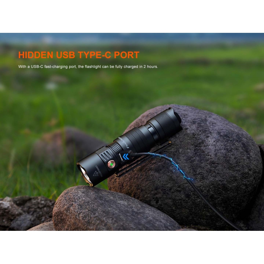 Fenix PD26RACE - zatemnljiva polnilna LED-svetilka LED/USB 1600 mAh IP68 1300 lm 556 h črna