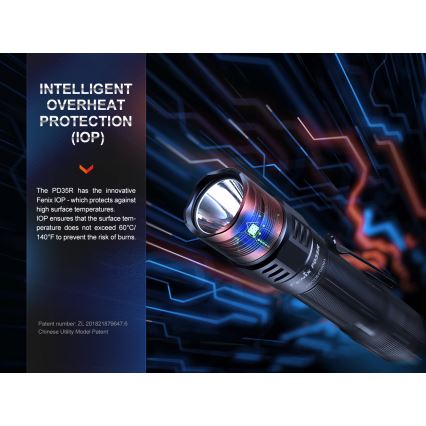 Fenix PD35R - LED Polnilna baterijska svetilka LED/USB/2xCR123A IP68 1700 lm 100 h 3400 mAh