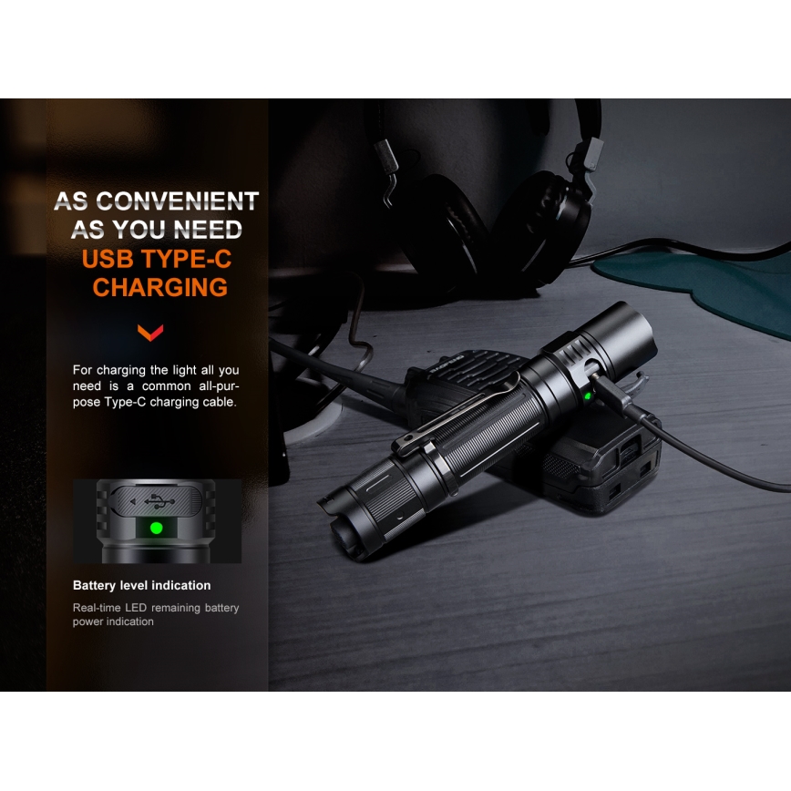 Fenix PD35R - LED polnilna svetilka LED/USB/2xCR123A IP68 1700 lm 100 h 3400 mAh
