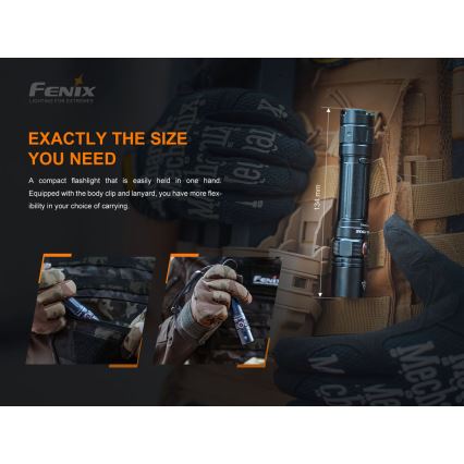 Fenix PD35V30 - LED Polnilna baterijska svetilka LED/USB/2xCR123A IP68 1700 sijajni 230 h 2600 mAh