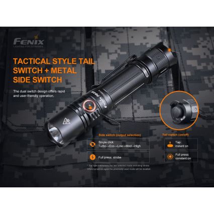 Fenix PD35V30 - LED Polnilna baterijska svetilka LED/USB/2xCR123A IP68 1700 sijajni 230 h 2600 mAh