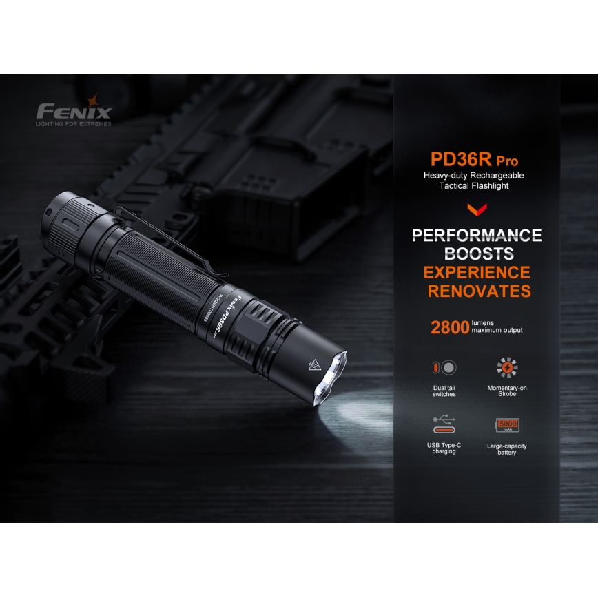 Fenix PD36RPRO - LED Taktična polnilna svetilka LED/USB IP68 2800 lm 42 h 5000 mAh