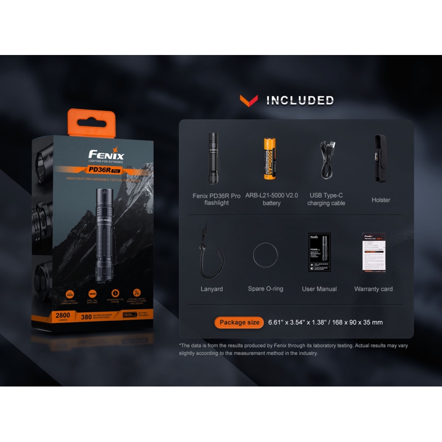 Fenix PD36RPRO - LED Taktična polnilna svetilka LED/USB IP68 2800 lm 42 h 5000 mAh