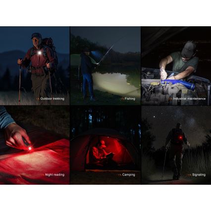 Fenix SW05RREDBLC - LED Zatemnitvena polnilna svetilka LED/USB IPX6 150 lm 49 h črna