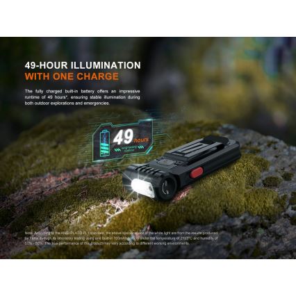 Fenix SW05RREDBLC - LED Zatemnitvena polnilna svetilka LED/USB IPX6 150 lm 49 h črna