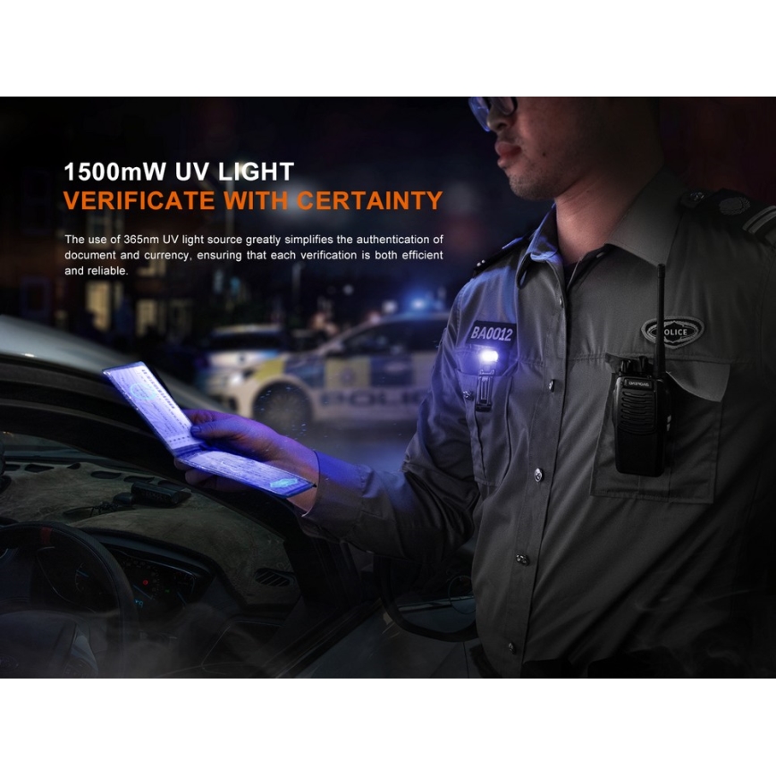 Fenix SW05RUVBLC - LED Zatemnitvena polnilna svetilka LED/USB IPX6 150 lm 49 h 700 mAh črna