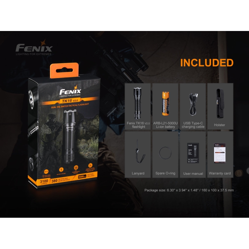 Fenix TK16V20 - Polnilna LED svetilka LED/1x21700 IP68 3100 lm 43 ur