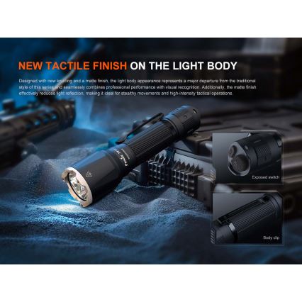 Fenix TK17BLK - zatemnjiva polnilna ročna svetilka LED/USB, 6000 mAh, IP68, 3600 lm, 60 h, črna