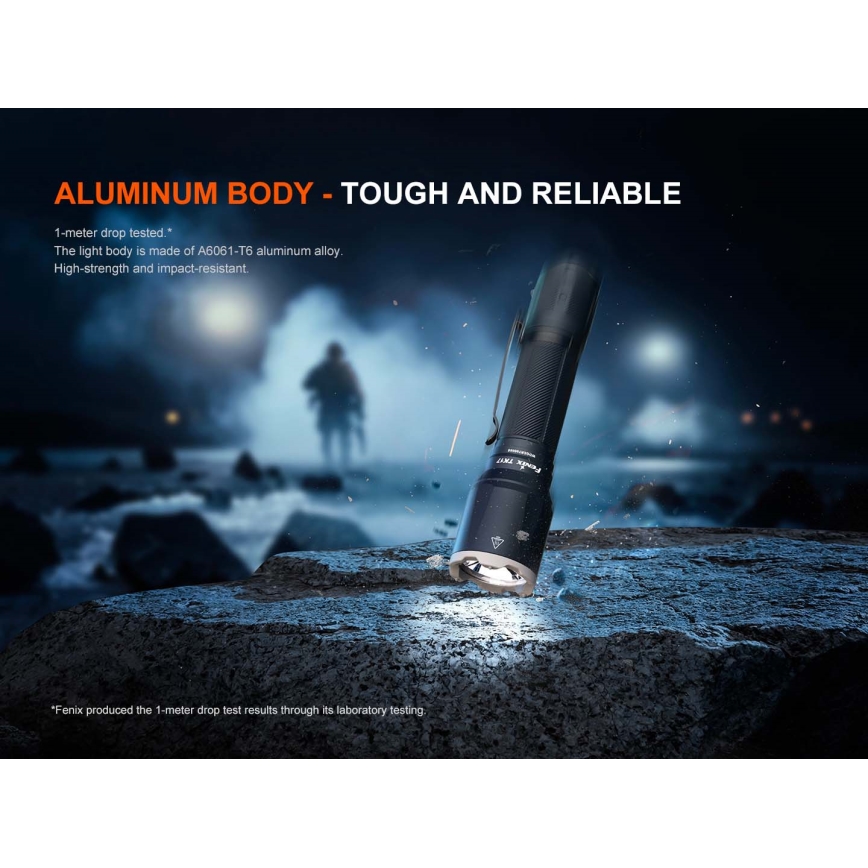 Fenix TK17BLK - zatemnjiva polnilna ročna svetilka LED/USB, 6000 mAh, IP68, 3600 lm, 60 h, črna