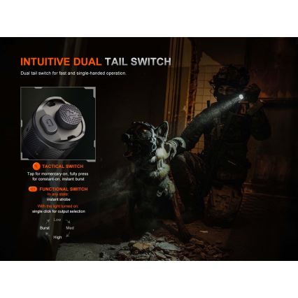 Fenix TK21RBLK - LED zatemnjevalna polnilna svetilka LED/USB 6000 mAh IP68 3600 lm 72,5 h črna