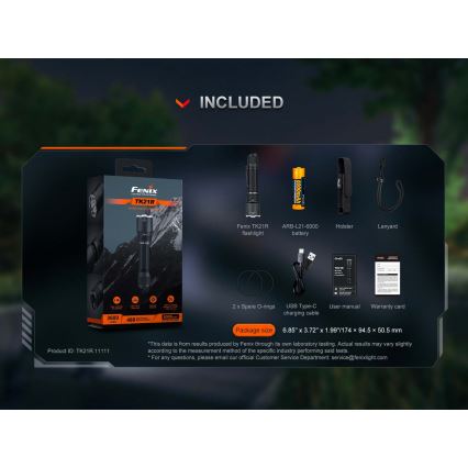 Fenix TK21RBLK - LED zatemnjevalna polnilna svetilka LED/USB 6000 mAh IP68 3600 lm 72,5 h črna