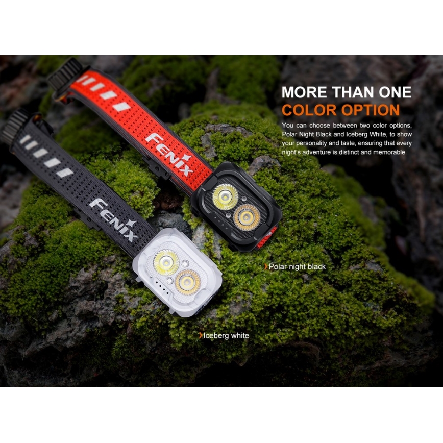 Fenix ​​HL18RTV20WHT - LED Zatemnitvena polnilna naglavna svetilka LED/USB IP66 800 sijajni ​​160 h bela/črna