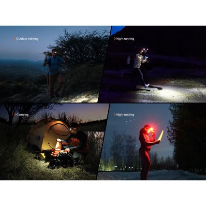 Fenix ​​HL18RTV20WHT - LED Zatemnitvena polnilna naglavna svetilka LED/USB IP66 800 sijajni ​​160 h bela/črna