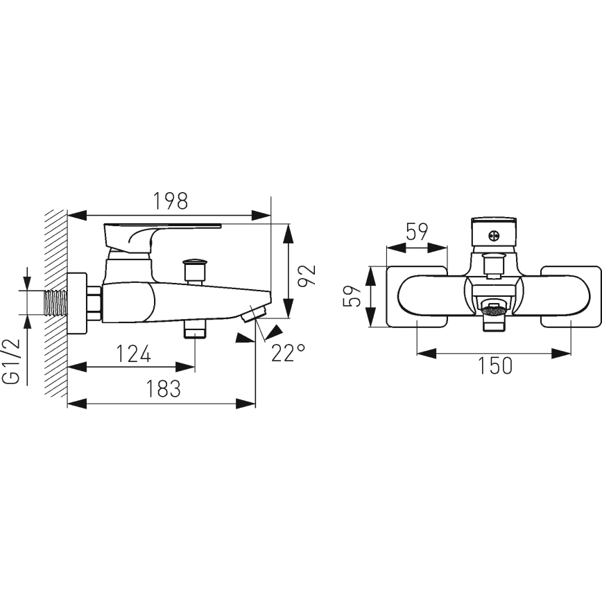FERRO - Kadni mešalnik ALGEO SQUARE, sijajni krom