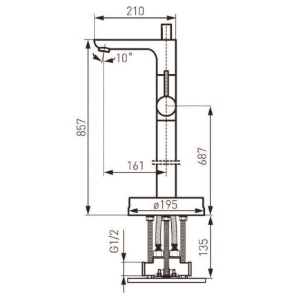 FERRO - Komplet armature za prostostoječo kopalno kad FIESTA, sijajni krom