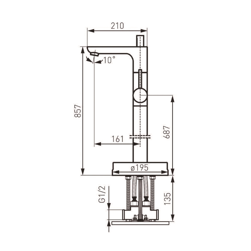 FERRO - Komplet armature za prostostoječo kopalno kad FIESTA, sijajni krom