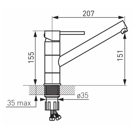 FERRO - Kuhinjska armatura FIESTA, sijajni krom