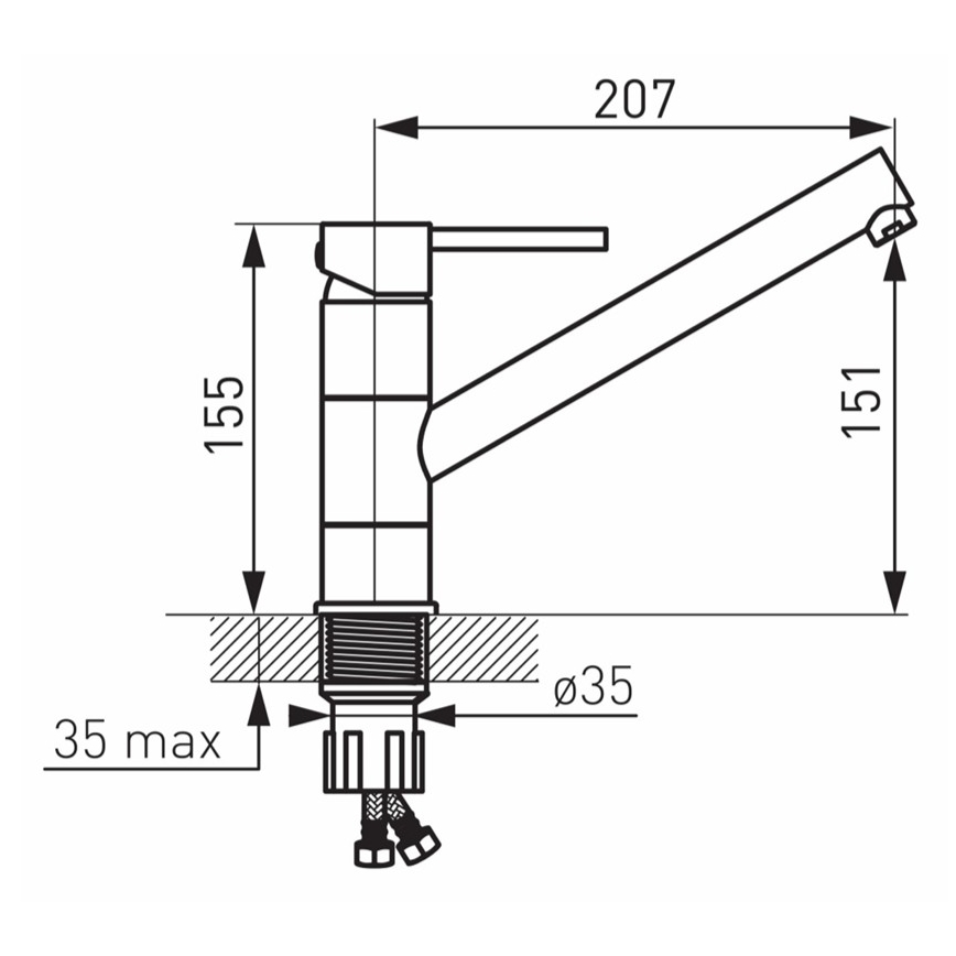 FERRO - Kuhinjska armatura FIESTA, sijajni krom
