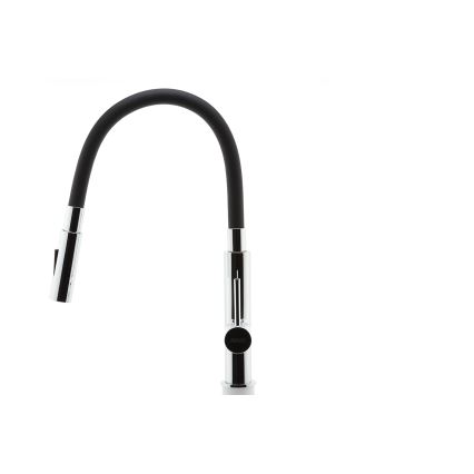 FERRO - Pipa za umivalnik z gibljivo roko sijajni krom/črna