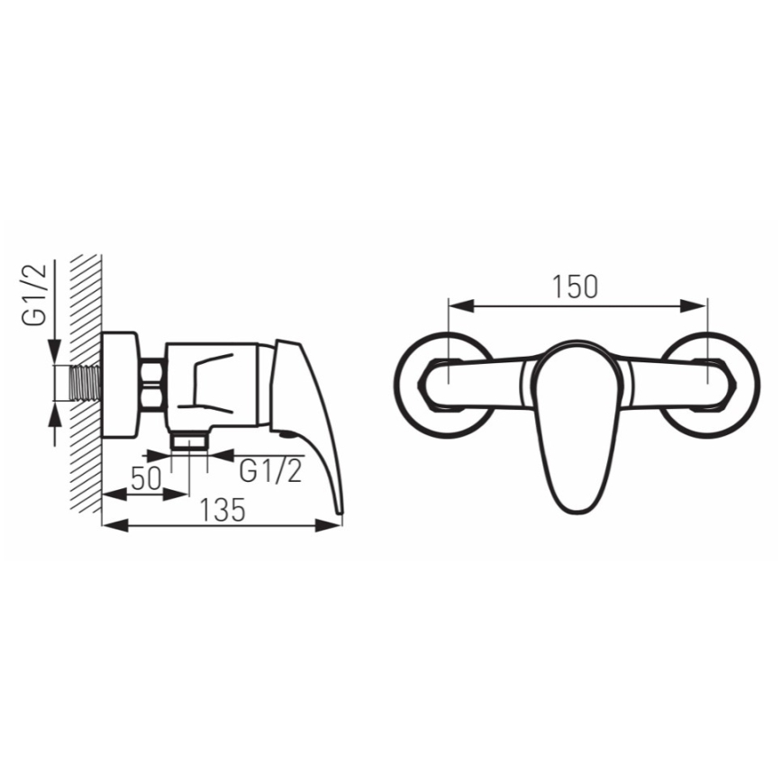 FERRO - Tušna baterija ONE sijajni krom