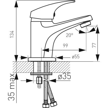 FERRO - Umivalniška baterija + odtočna garnitura ONE, sijajni krom