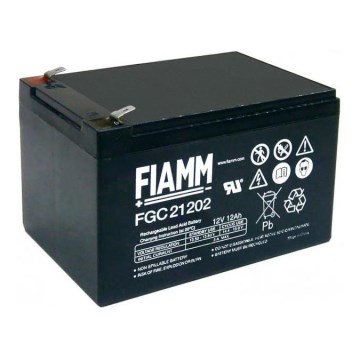 Fiamm FGC21202 - Ciklični svinčeni akumulator 12V/12Ah/faston 6,3mm