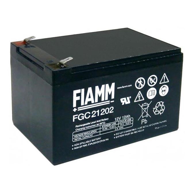 Fiamm FGC21202 - Ciklični svinčeni akumulator 12V/12Ah/faston 6,3mm
