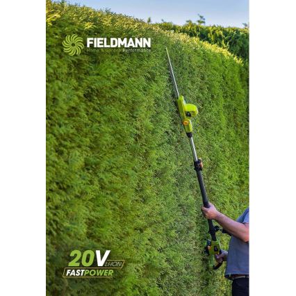 Fieldmann - Akumulatorske teleskopske škarje za živo mejo 20V