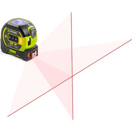 Fieldmann - Laserski merilnik razdalje z LED zaslon in roulette metrom 2xAA