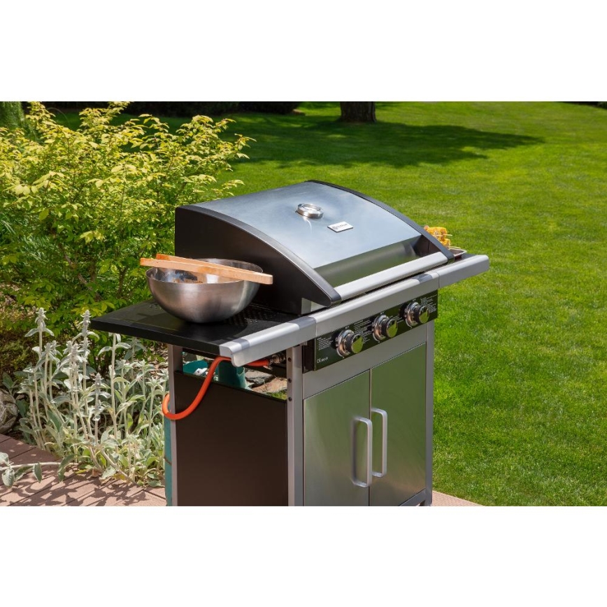 Fieldmann - Plinski žar s 3 gorilniki, mat krom