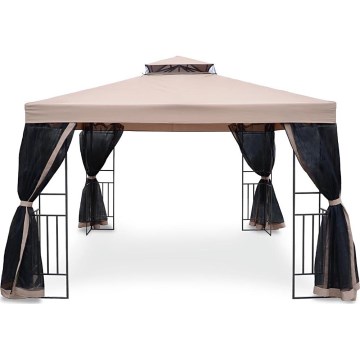 Fieldmann - Vrtna gazebo 3x3 m bež/črna