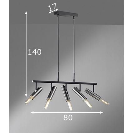 Fischer & Honsel 60369 - Lestenec na vrvici DEAN 5xE27/25W/230V