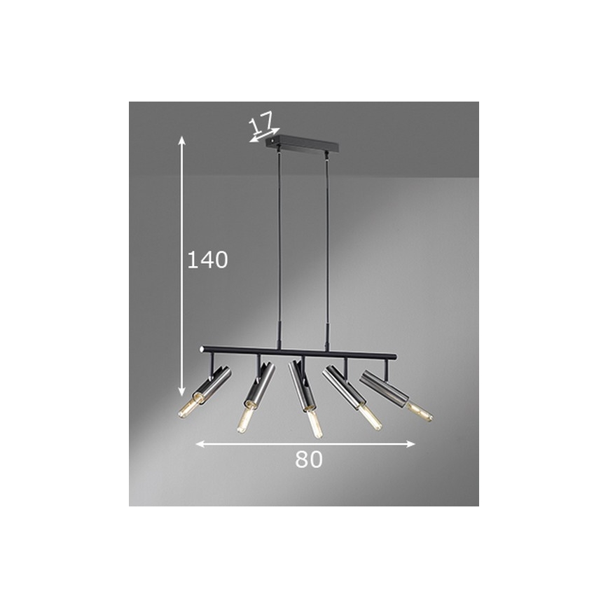 Fischer & Honsel 60369 - Lestenec na vrvici DEAN 5xE27/25W/230V
