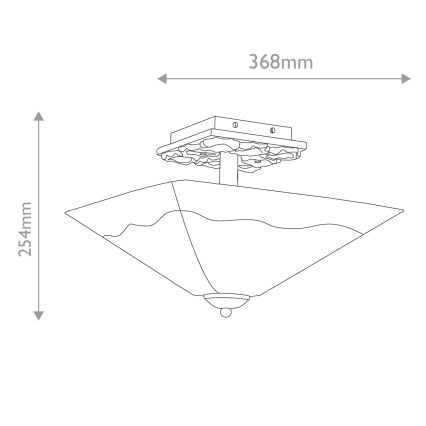 Flambeau STAR-F-S-DG - Stropna svetilka STAR 2xE27/40W/230V medena
