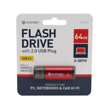 Flash Drive USB 64GB rdeča