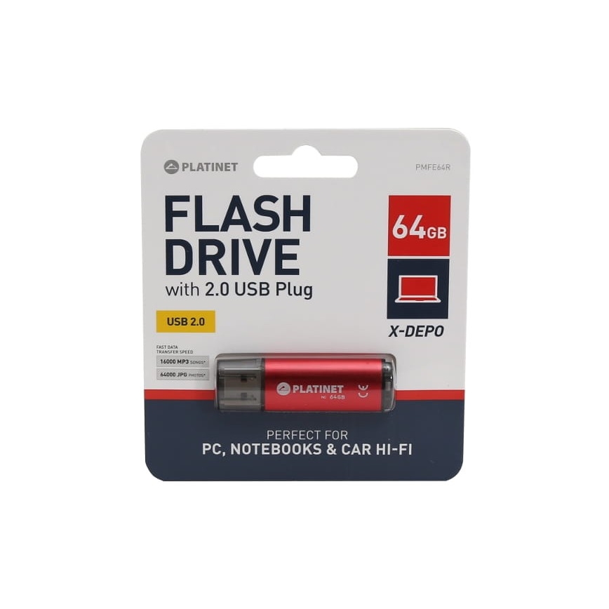 Flash Drive USB 64GB rdeča